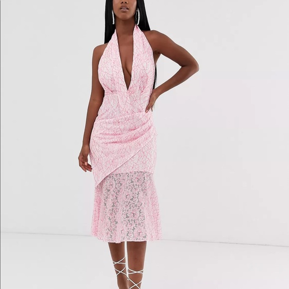 NWT ASOS lace halter fit and flare dress - Picture 1 of 9